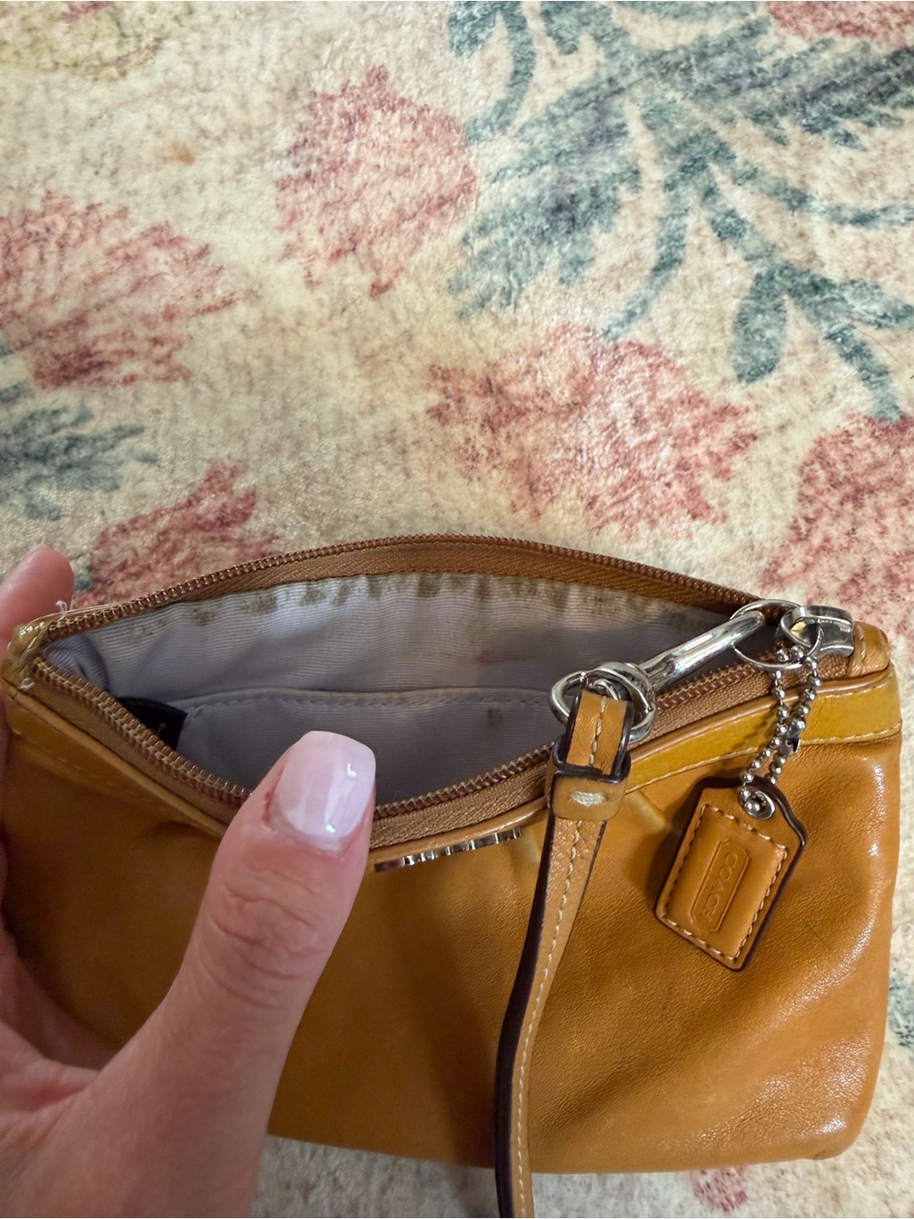 Coach Mustard Leather Wristlet Clutch - Picture 4 of 4